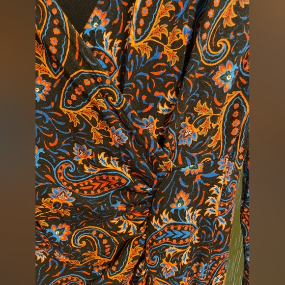 Orange multi wrap dress. - Picture 2 of 4